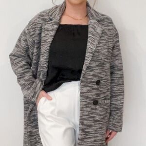 Gray and Black Patterned Coat